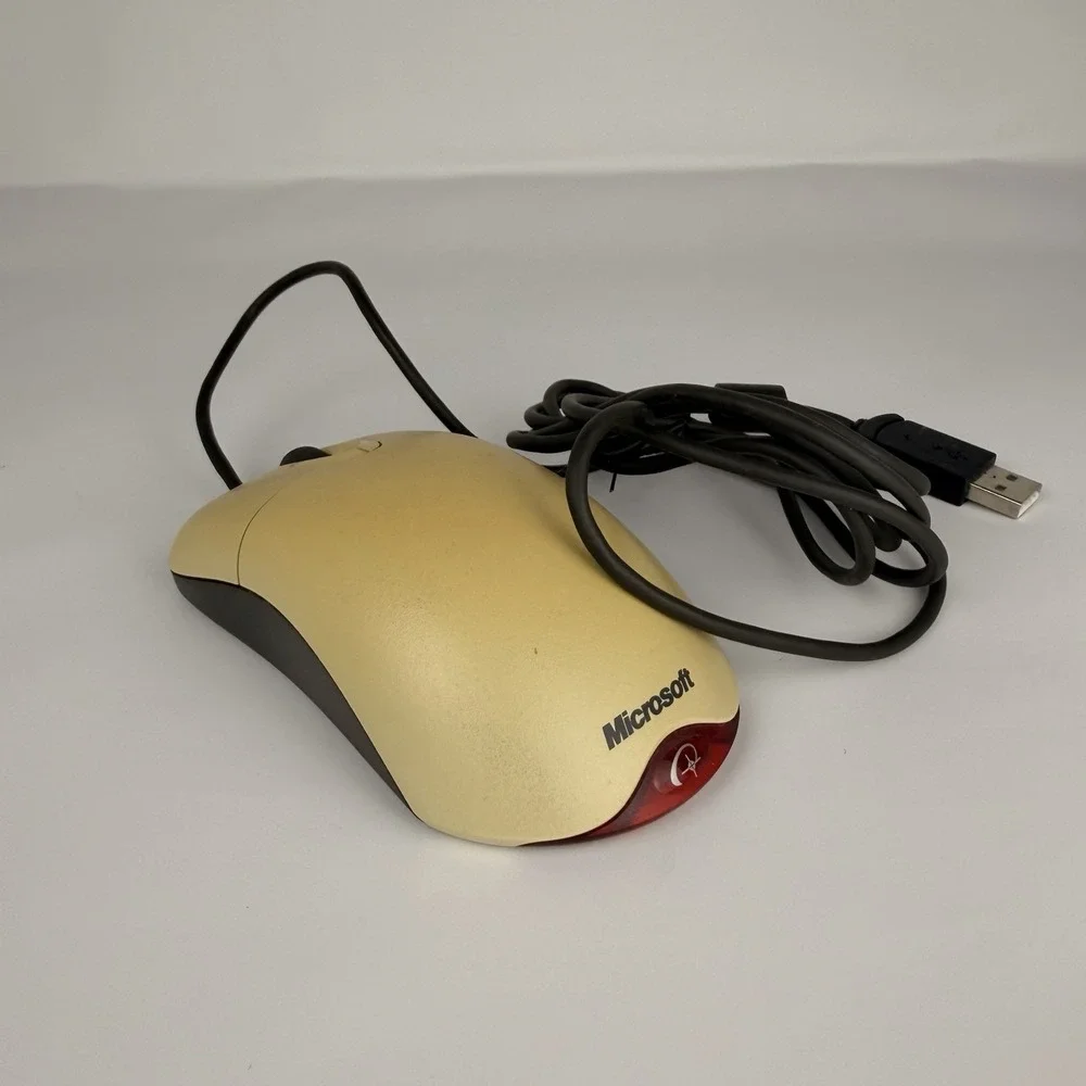 Microsoft Wheel Mouse Optical USB PS/2 Compatible Tested Working Vintage‎
